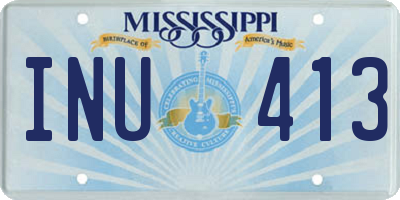 MS license plate INU413
