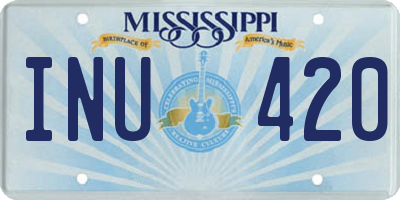 MS license plate INU420