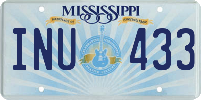 MS license plate INU433