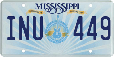 MS license plate INU449