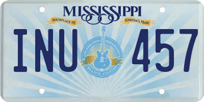 MS license plate INU457