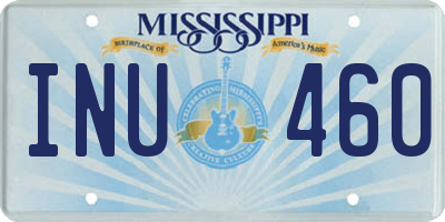 MS license plate INU460