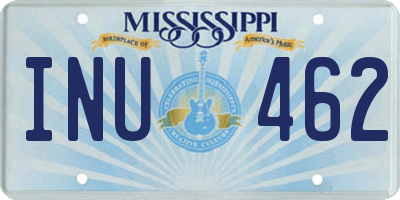 MS license plate INU462