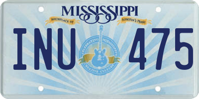 MS license plate INU475