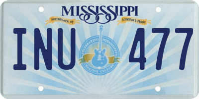 MS license plate INU477