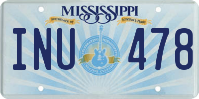 MS license plate INU478