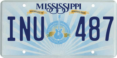 MS license plate INU487