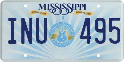 MS license plate INU495