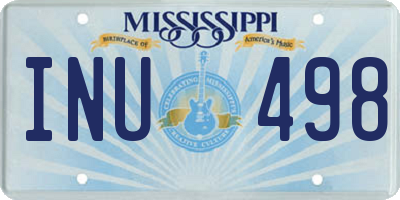 MS license plate INU498