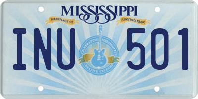 MS license plate INU501