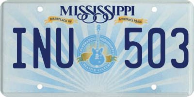 MS license plate INU503