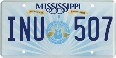MS license plate INU507