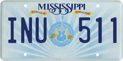 MS license plate INU511