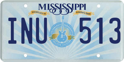 MS license plate INU513