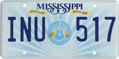 MS license plate INU517