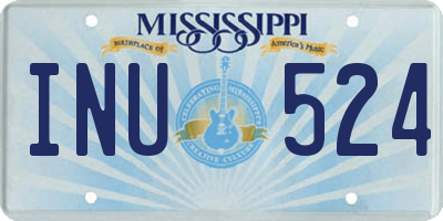 MS license plate INU524