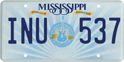 MS license plate INU537