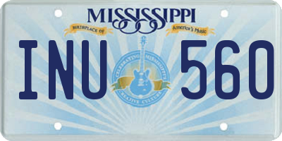 MS license plate INU560