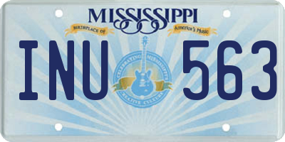 MS license plate INU563