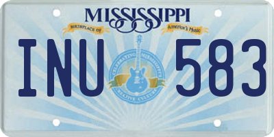 MS license plate INU583