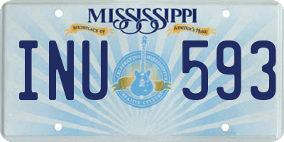 MS license plate INU593