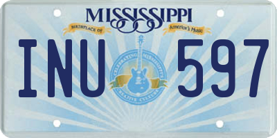 MS license plate INU597