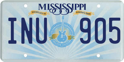 MS license plate INU905