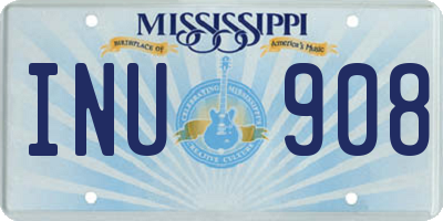 MS license plate INU908