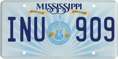 MS license plate INU909
