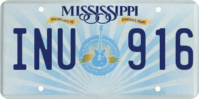 MS license plate INU916
