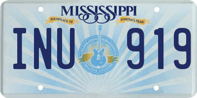 MS license plate INU919