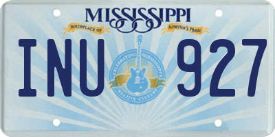 MS license plate INU927