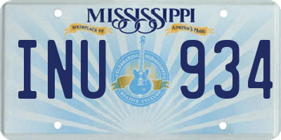 MS license plate INU934