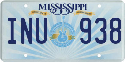 MS license plate INU938
