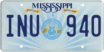 MS license plate INU940