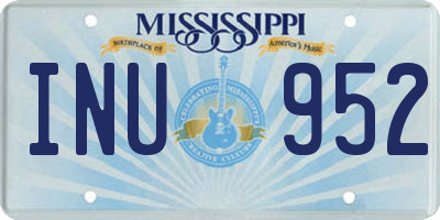 MS license plate INU952