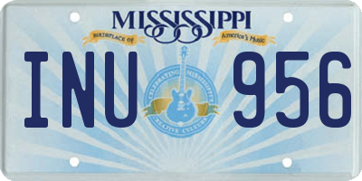 MS license plate INU956