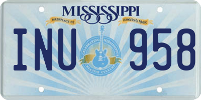 MS license plate INU958