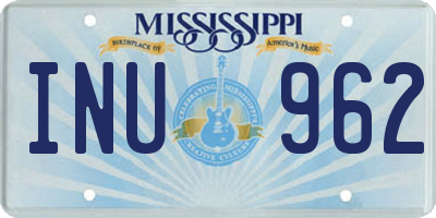MS license plate INU962