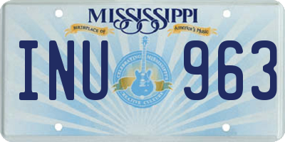 MS license plate INU963