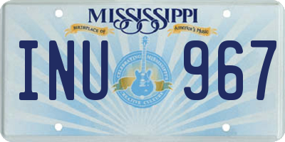MS license plate INU967