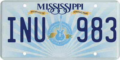 MS license plate INU983