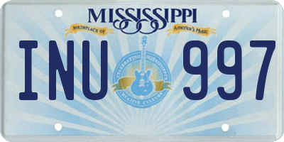 MS license plate INU997