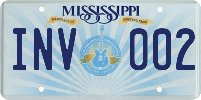 MS license plate INV002