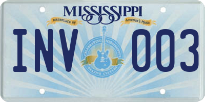 MS license plate INV003