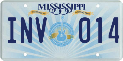 MS license plate INV014