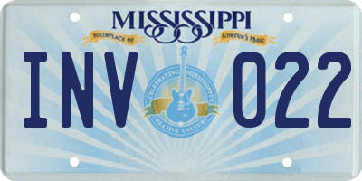 MS license plate INV022