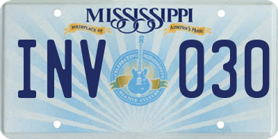 MS license plate INV030