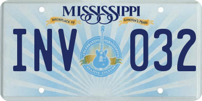 MS license plate INV032