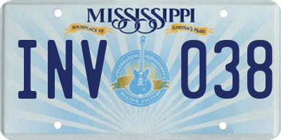MS license plate INV038